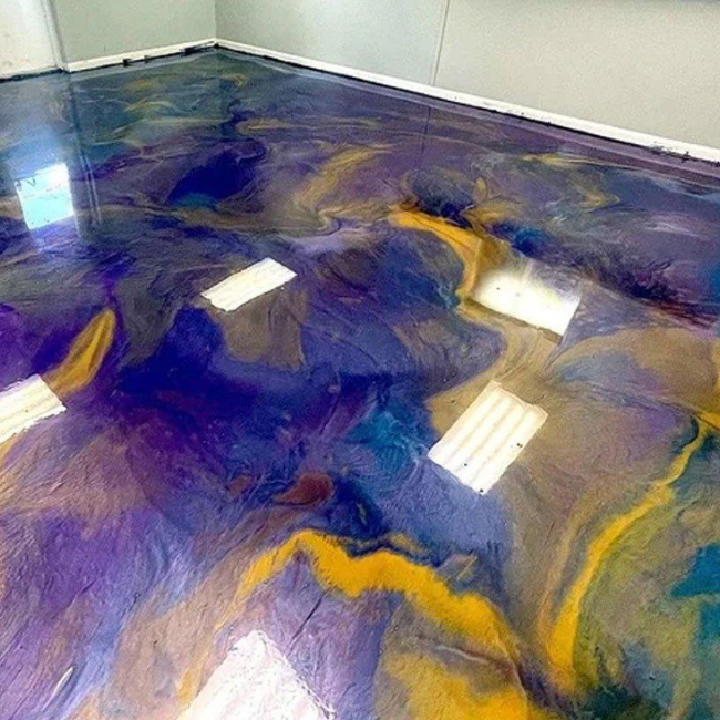 Designer epoxy floor detail